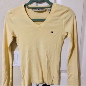 tommy hilfiger long sleeve v neck tops T-shirt